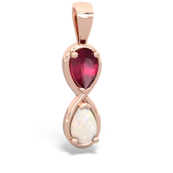 Ruby Infinity 14K Rose Gold pendant P5050