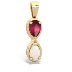 Ruby Infinity 14K Yellow Gold pendant P5050