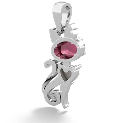 Ruby Kitten 14K White Gold pendant P5780