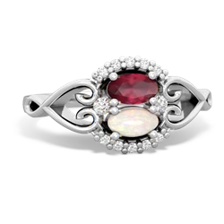 Ruby Love Nest 14K White Gold ring R5860