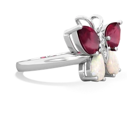 Ruby Butterfly 14K White Gold ring R2215
