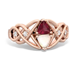 Ruby Keepsake Celtic Knot 14K Rose Gold ring R5300