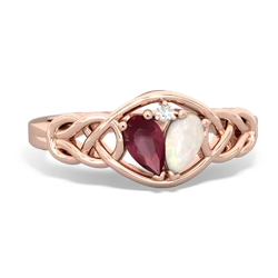 Ruby Celtic Love Knot 14K Rose Gold ring R5420