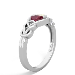 Ruby Celtic Love Knot 14K White Gold ring R5420