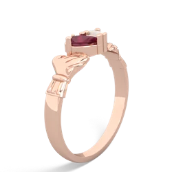 Ruby 'Our Heart' Claddagh 14K Rose Gold ring R2388