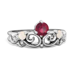 Ruby Crown Keepsake 14K White Gold ring R5740