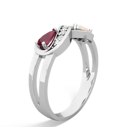 Ruby Diamond Infinity 14K White Gold ring R5390