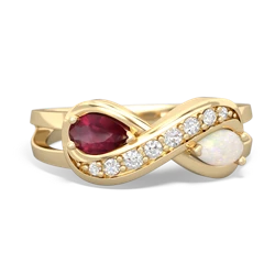 Ruby Diamond Infinity 14K Yellow Gold ring R5390