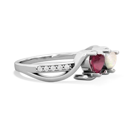 Ruby Side By Side 14K White Gold ring R3090