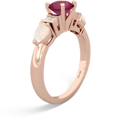 Ruby 6Mm Round Eternal Embrace Engagement 14K Rose Gold ring R2005