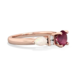 Ruby 6Mm Round Eternal Embrace Engagement 14K Rose Gold ring R2005