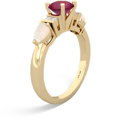 Ruby 6Mm Round Eternal Embrace Engagement 14K Yellow Gold ring R2005