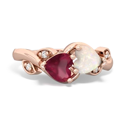 Ruby Floral Elegance 14K Rose Gold ring R5790