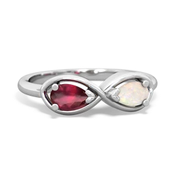 Ruby Infinity 14K White Gold ring R5050