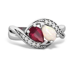 Ruby Summer Winds 14K White Gold ring R5342