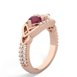 Ruby Sparkling Celtic Knot 14K Rose Gold ring R2645