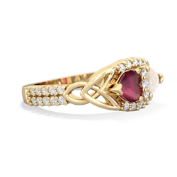 Ruby Sparkling Celtic Knot 14K Yellow Gold ring R2645