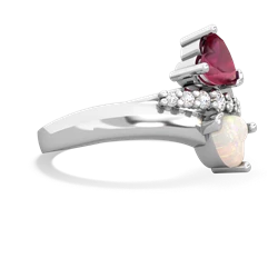 Ruby Heart To Heart 14K White Gold ring R2064