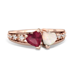 Ruby Heart To Heart 14K Rose Gold ring R3342