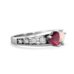 Ruby Heart To Heart 14K White Gold ring R3342