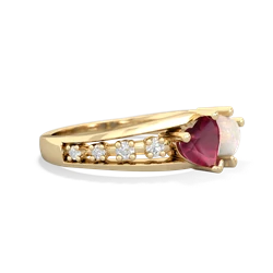 Ruby Heart To Heart 14K Yellow Gold ring R3342