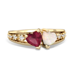 Ruby Heart To Heart 14K Yellow Gold ring R3342