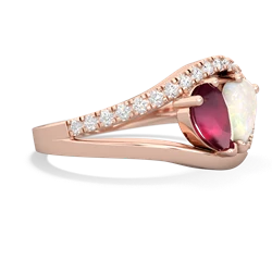 Ruby Nestled Heart Keepsake 14K Rose Gold ring R5650