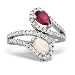 Ruby Diamond Dazzler 14K White Gold ring R3000