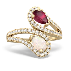 Ruby Diamond Dazzler 14K Yellow Gold ring R3000