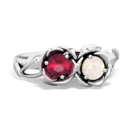 Ruby Rose Garden 14K White Gold ring R5510