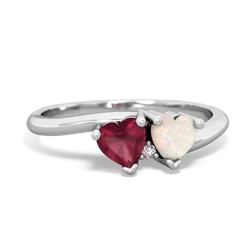 Ruby Sweethearts 14K White Gold ring R5260