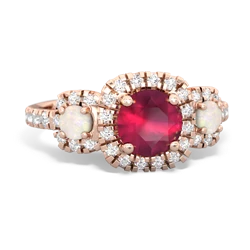 Ruby Regal Halo 14K Rose Gold ring R5350