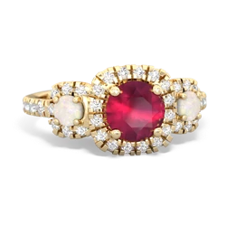 Ruby Regal Halo 14K Yellow Gold ring R5350