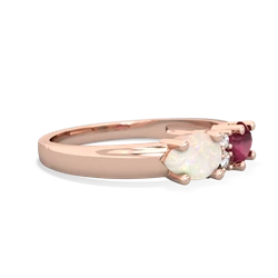 Ruby Pear Bowtie 14K Rose Gold ring R0865
