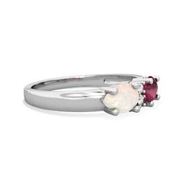 Ruby Pear Bowtie 14K White Gold ring R0865