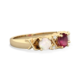 Ruby Hugs And Kisses 14K Yellow Gold ring R5016