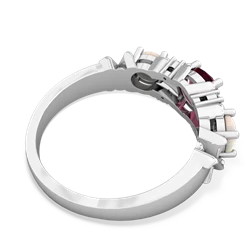 Ruby Hugs And Kisses 14K White Gold ring R5016