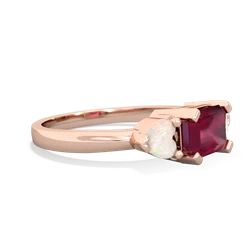 Ruby Three Stone 14K Rose Gold ring R5235