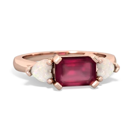 Ruby Three Stone 14K Rose Gold ring R5235