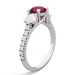 Ruby Pave Trellis 14K White Gold ring R5500