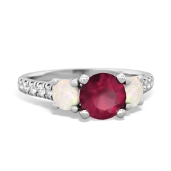 Ruby Pave Trellis 14K White Gold ring R5500