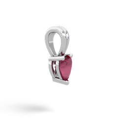 Ruby 5Mm Heart Solitaire 14K White Gold pendant P1861