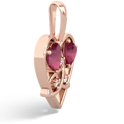 Ruby Celtic Trinity Heart 14K Rose Gold pendant P5331