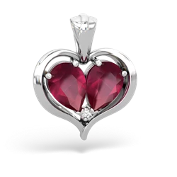 Ruby Two Become One 14K White Gold pendant P5330