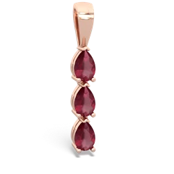 Ruby Dew Drops 14K Rose Gold pendant P2251