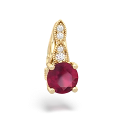 Ruby Antique Elegance 14K Yellow Gold pendant P3100