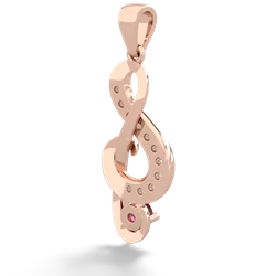 Ruby G-Clef Music 14K Rose Gold pendant P5830