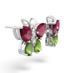 Ruby Butterfly 14K White Gold earrings E2215