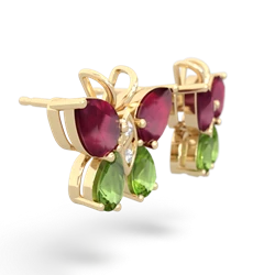 Ruby Butterfly 14K Yellow Gold earrings E2215