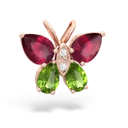 Ruby Butterfly 14K Rose Gold pendant P2215